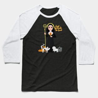 St. Gertrude of Nivelles Patron Saint of Cats Lovers Baseball T-Shirt